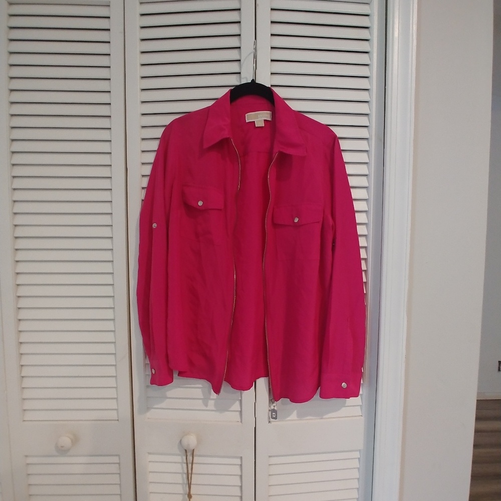 Michael kors zip up blouse